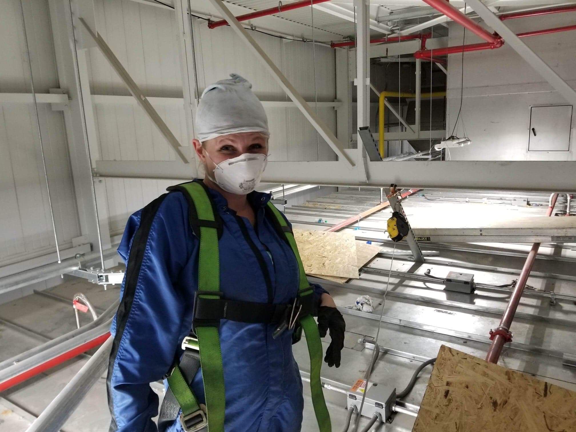 Crew member inside the plant
